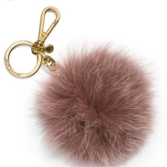 Michael Kors pompom fur key chain - Picture 1 of 3